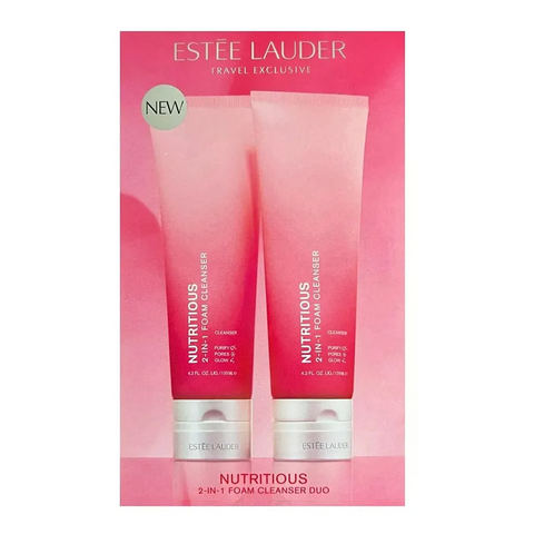 Set Sữa Rửa Mặt Estee Lauder Nutritious 2-in-1 Foam Cleanser 250ml - Dưỡng Ẩm, Làm Sáng Da, Chính Hãng Từ Estee Lauder