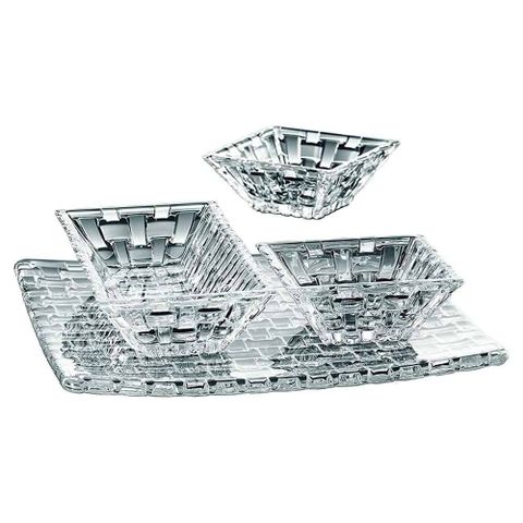 Set Nachtmann Bossa Nova 4 Món (Khay và Bát) - Pha Lê Đức Sang Trọng Dùng Trong Máy Rửa Bát, Quà Tặng Đặc Biệt
