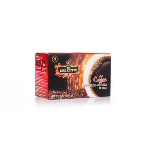 Cà Phê Hòa Tan Đen KING COFFEE 100% Hạt Arabica & Robusta - Hộp 15 Gói x 2g, Không Đường, Trải Nghiệm Thơm Ngon Từ Việt Nam