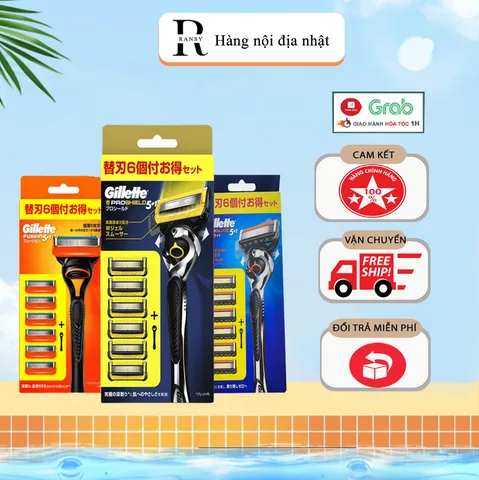 Dao Cạo Râu Gillette Fusion Proglide Nhật Bản - 5 Lưỡi Cao Cấp Nội Địa, Cạo Râu Mượt Mà và Hiệu Quả