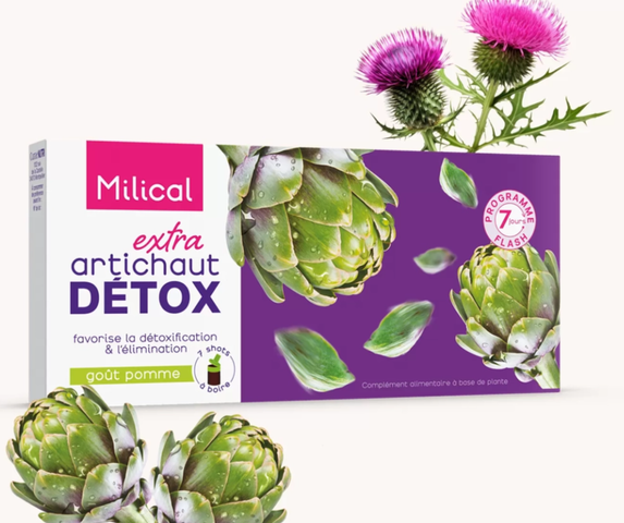 Nước Uống Thải Độc Gan Extra Artichaut Milical 7 Ngày - Giải Độc Từ Hoa Atiso, Hỗ Trợ Sức Khỏe Gan, Pháp