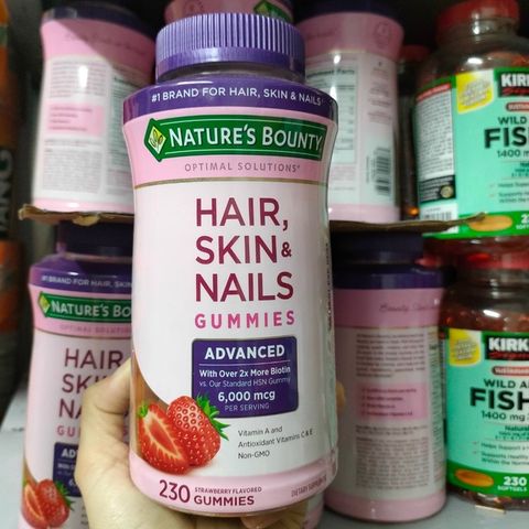 Kẹo Dẻo Làm Đẹp Da, Móng, Tóc Nature's Bounty - Thực Phẩm Bảo Vệ Sức Khỏe Mỹ 80 Viên Biotin, Vitamin A, C, D