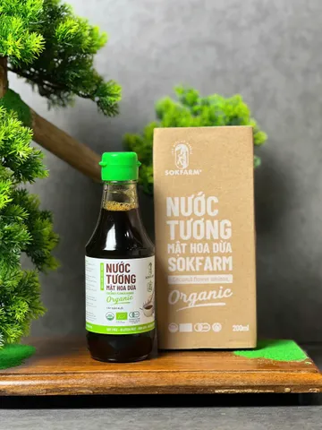 Nước Tương Mật Hoa Dừa Hữu Cơ Sokfarm 200ml - Ít Muối, Không Đậu Nành, Thực Phẩm Tự Nhiên Chứng Nhận USDA, EU, FDA