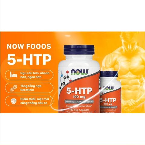 Now 5-HTP 100 mg- viên uống giúp giảm tình trạng căng thẳng và nâng cao chất lượng chất ngủ