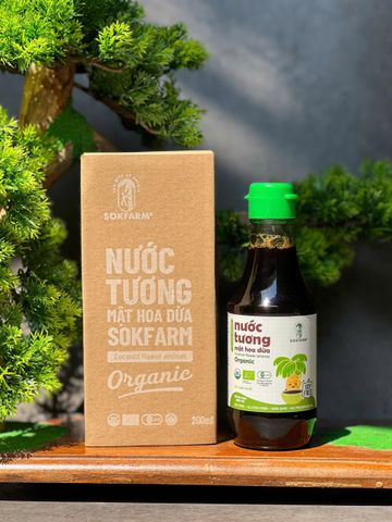 Nước tương cho bé ăn dặm từ mật hoa dừa Sokfarm - Nước chấm tự nhiên ít muối, không chất bảo quản, an toàn cho trẻ em