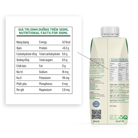Mật Hoa Dừa Tươi Organic Sokfarm 330ml - Thức Uống Giải Khát Tự Nhiên, Ngọt Mát Hữu Cơ, Không Chất Bảo Quản
