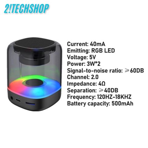 Loa Bluetooth Không Dây E-3052 - Âm Thanh Vòm 360 Độ, Đèn LED RGB Đổi Màu - Thời Gian Nghe Lâu, Dùng Trong Nhà và Ngoài Trời