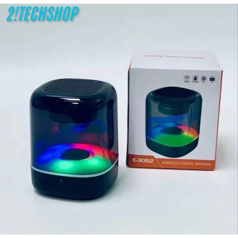 Loa Bluetooth Không Dây E-3052 - Âm Thanh Vòm 360 Độ, Đèn LED RGB Đổi Màu - Thời Gian Nghe Lâu, Dùng Trong Nhà và Ngoài Trời