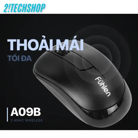 Chuột Không Dây Fuhlen A09B - Công Nghệ Nano 2.4GHz, Độ Phân Giải 1000DPI, Thiết Kế Ergonomic, Tiết Kiệm Pin Cho Laptop và PC