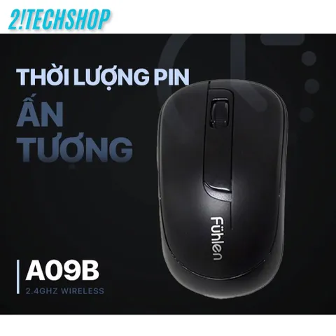 Chuột Không Dây Fuhlen A09B - Công Nghệ Nano 2.4GHz, Độ Phân Giải 1000DPI, Thiết Kế Ergonomic, Tiết Kiệm Pin Cho Laptop và PC