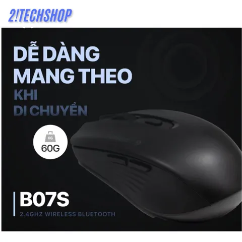 Chuột Không Dây Fuhlen B07S - Chuột Máy Tính Ergonomic 1600 DPI, Kết Nối 2.4GHz, Thích Hợp Cho Văn Phòng và Chơi Game