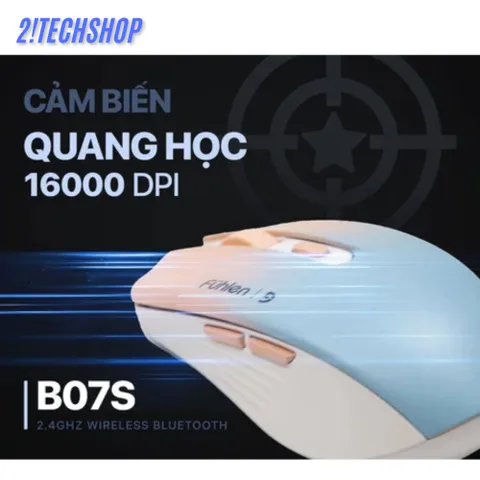 Chuột Không Dây Fuhlen B07S - Chuột Máy Tính Ergonomic 1600 DPI, Kết Nối 2.4GHz, Thích Hợp Cho Văn Phòng và Chơi Game