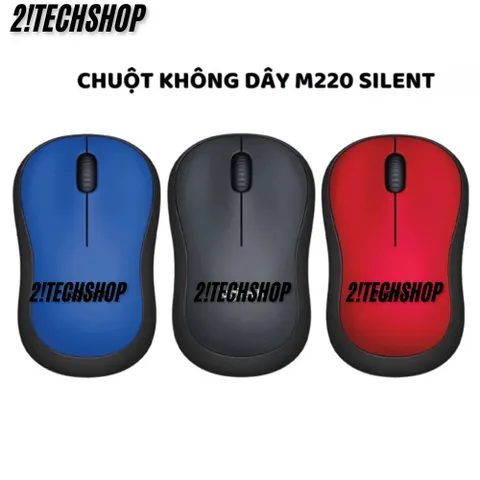 Chuột Không Dây Logitech M220 Silent - Thiết Kế Nhỏ Gọn, Không Tiếng Ồn, Thích Hợp Cho PC/Laptop, Bảo Hành 12 Tháng
