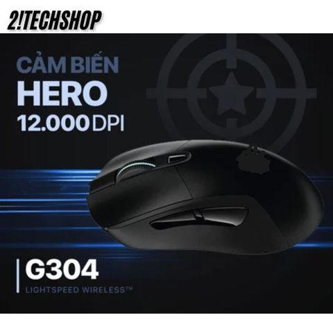 Chuột Không Dây Gaming Logitech G304 HERO 12,000 DPI - Thiết Kế Ergonomic, Kết Nối USB, Thời Gian Sử Dụng Lên Đến 250 Giờ