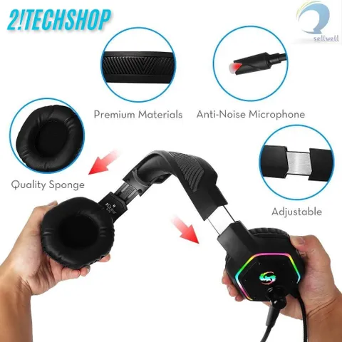 Tai Nghe Gaming KUBITE K15 USB & 3.5mm - Âm Thanh Sống Động, Đèn LED RGB, Thiết Kế Thoải Mái Cho Game Thủ