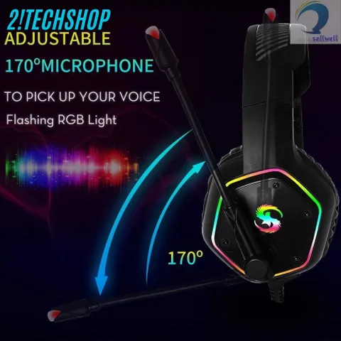 Tai Nghe Gaming KUBITE K15 USB & 3.5mm - Âm Thanh Sống Động, Đèn LED RGB, Thiết Kế Thoải Mái Cho Game Thủ