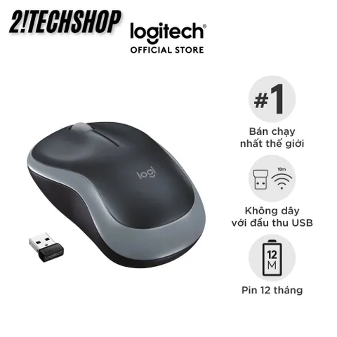 Chuột Không Dây Logitech M185 - Kết Nối USB Tiện Lợi Cho Văn Phòng & Laptop, Độ Phân Giải 1000DPI, Tặng Pin, Bảo Hành 12 Tháng