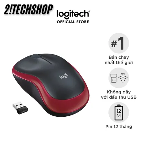 Chuột Không Dây Logitech M185 - Kết Nối USB Tiện Lợi Cho Văn Phòng & Laptop, Độ Phân Giải 1000DPI, Tặng Pin, Bảo Hành 12 Tháng