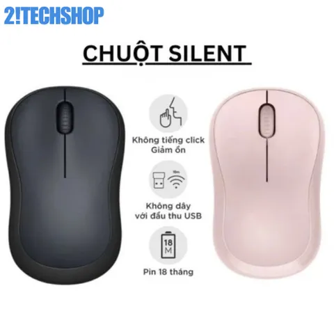 Chuột Không Dây Logitech M220 Silent - Chuột Văn Phòng Yên Tĩnh 2.4GHz, Thiết Kế Nhỏ Gọn, Tuổi Thọ Pin 18 Tháng