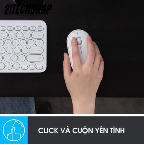 Chuột Không Dây Logitech Pebble M350 - Thiết Kế Thời Trang, Kết Nối Bluetooth/USB, Yên Tĩnh Cho Laptop và PC, BH 12 Tháng