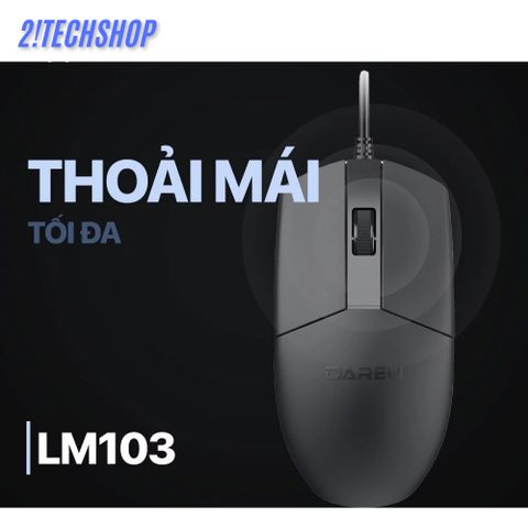 Chuột Gaming DAREU LM103 Ergonomic - Cảm Biến Quang Học 3200 DPI, LED RGB, Thiết Kế Công Thái Học Cho Game Thủ