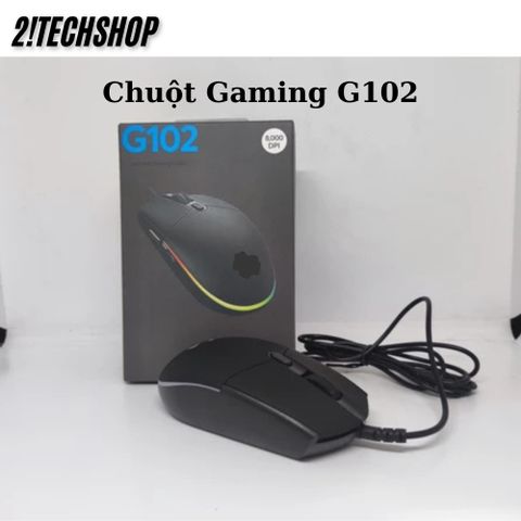Chuột Gaming Có Dây Logitech G102 Đen - 8000 DPI, Đèn RGB Tùy Chỉnh, Thiết Kế Ergonomic, Kết Nối USB 2.4GHz, Chất Lượng OEM