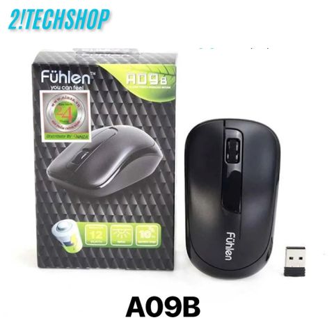 Chuột Không Dây Fuhlen A09B - Thiết Kế Ergonomic, Kết Nối USB 2.4GHz, Độ Phân Giải 1000DPI, Bảo Hành 12 Tháng, Tiết Kiệm Pin