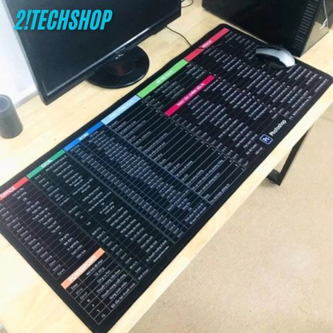 Lót Chuột Văn Phòng 3 Li Siêu Dày Bo Viền 70x30cm - Bàn Di Chuột Phím Tắt OFFICE, PhotoShop, AutoCad Cho Dân Văn Phòng