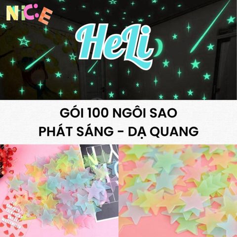 Bộ Ngôi Sao Dạ Quang Dán Tường Phát Sáng Ban Đêm - Trang Trí Không Gian Huyền Ảo Cho Bé Yêu