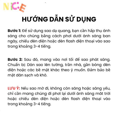 Bộ Ngôi Sao Dạ Quang Dán Tường Phát Sáng Ban Đêm - Trang Trí Không Gian Huyền Ảo Cho Bé Yêu