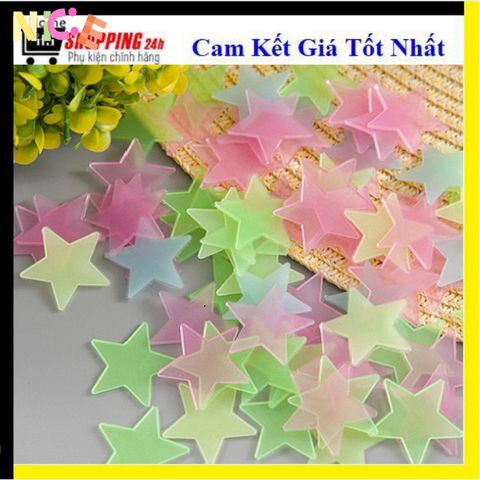 Bộ 100 Ngôi Sao Dạ Quang Dán Tường - Trang Trí Không Gian Đêm Huyền Ảo - Đèn LED Phát Sáng Tùy Chỉnh