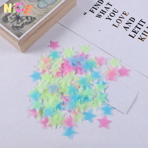 Gói 100 Ngôi Sao Dạ Quang Màu Sắc Rực Rỡ - Trang Trí Tường Huyền Ảo, Cho Không Gian Thêm Lấp Lánh và Thư Giãn