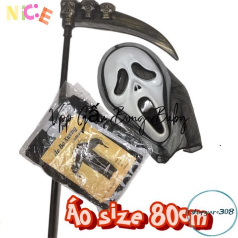 Bộ Trang Phục Hóa Trang Thần Chết Cho Trẻ Em - Áo Bộ Xương, Mặt Nạ & Lưỡi Hái Halloween, Đẹp & Thoải Mái