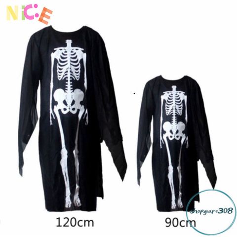 Bộ Trang Phục Hóa Trang Thần Chết Cho Trẻ Em - Áo Bộ Xương, Mặt Nạ & Lưỡi Hái Halloween, Đẹp & Thoải Mái