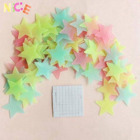 Bộ 3 Ngôi Sao Dạ Quang Sáng Đêm - Sticker Dán Tường Nghệ Thuật 3D Cho Phòng Ngủ Trẻ Em, Trang Trí Mơ Mộng, Phát Sáng Rực Rỡ