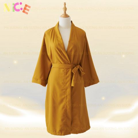 Áo Choàng Spa Cotton Dịu Mát - Đối Tượng 40-100kg - Không Bóng, Nhẹ Nhàng