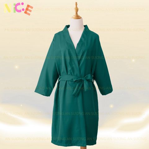 Áo Choàng Spa Cotton Dịu Mát - Đối Tượng 40-100kg - Không Bóng, Nhẹ Nhàng