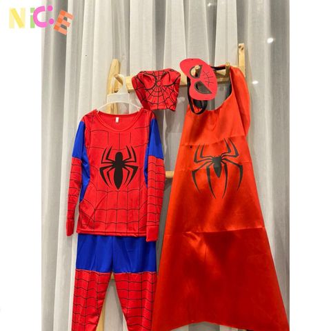 Bộ Trang Phục Siêu Nhân Nhện cho Bé - Áo Choàng, Mũ và Mặt Nạ Giải Trí 12-31kg - Thoải Mái và Phong Cách cho Bé Yêu Thích.