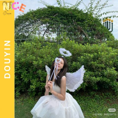 Cánh Thiên Thần Trắng Thời Trang - Phụ Kiện Hóa Trang Halloween & Giáng Sinh Cho Nữ, Cosplay Công Chúa Độc Đáo