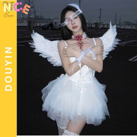 Cánh Thiên Thần Trắng Thời Trang - Phụ Kiện Hóa Trang Halloween & Giáng Sinh Cho Nữ, Cosplay Công Chúa Độc Đáo