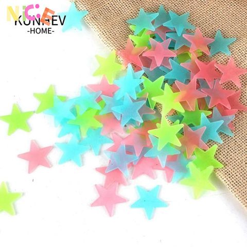 Bộ 100 Decal Dạ Quang Ngôi Sao KUNHEV - Đồ Trang Trí Phòng Ngủ Trẻ Em, Dán Tường Phát Sáng Nhiều Màu, Nghệ Thuật Huyền Bí