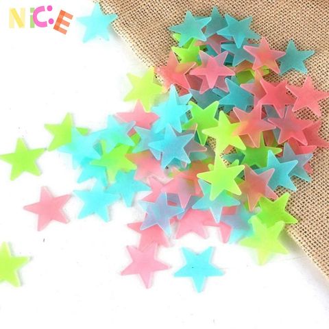 Bộ 100 Nhãn Dán Dạ Quang Ngôi Sao Nhiều Màu - Trang Trí Phòng Ngủ Bé Yêu, Phát Sáng Rực Rỡ Trong Đêm