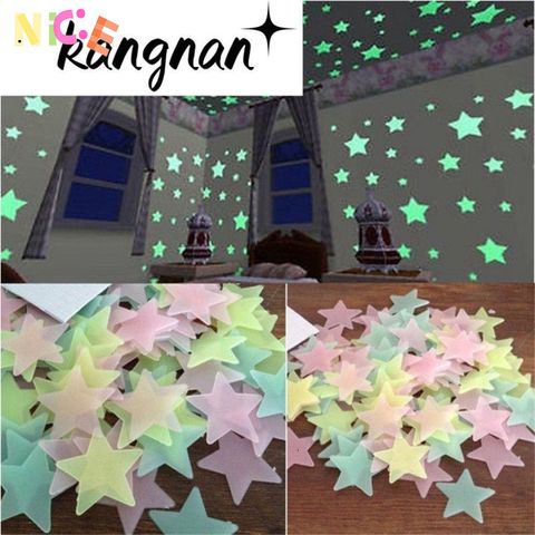 Bộ 100 Decal Dạ Quang Ngôi Sao Màu Sắc - Dán Tường Trang Trí Phòng Ngủ Trẻ Em, Phát Sáng Lung Linh Ban Đêm
