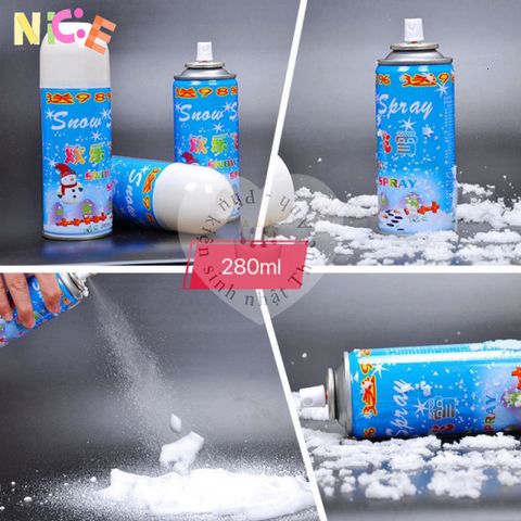 Bình Xịt Bọt Tuyết Giáng Sinh 280ml - Bộ 3 hoặc 5 Bình Tạo Hiệu Ứng Tuyết Thân Thiện Môi Trường cho Không Gian Lễ Hội Sống Động
