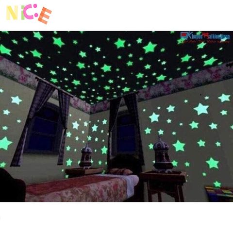 Bộ 100 Ngôi Sao Dạ Quang Tự Phát Sáng - Trang Trí Tường Độc Đáo Cho Không Gian Lung Linh - Quà Tặng An Toàn và Bền Bỉ