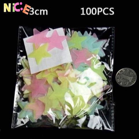 Bộ 100 Ngôi Sao Dạ Quang Tự Phát Sáng - Trang Trí Tường Độc Đáo Cho Không Gian Lung Linh - Quà Tặng An Toàn và Bền Bỉ
