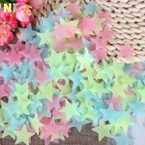 Bộ 100 Ngôi Sao Dạ Quang Tự Phát Sáng - Trang Trí Tường Độc Đáo Cho Không Gian Lung Linh - Quà Tặng An Toàn và Bền Bỉ