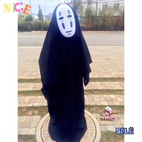 Bộ Trang Phục Hóa Trang Vô Diện Spirited Away - Áo Choàng Đen, Mặt Nạ Mystical & Găng Tay - Cosplay Dành Cho Trẻ Em Và Người Lớn