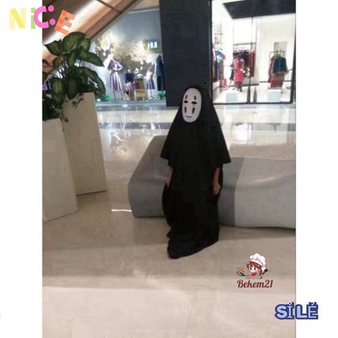 Bộ Trang Phục Hóa Trang Vô Diện Spirited Away - Áo Choàng Đen, Mặt Nạ Mystical & Găng Tay - Cosplay Dành Cho Trẻ Em Và Người Lớn