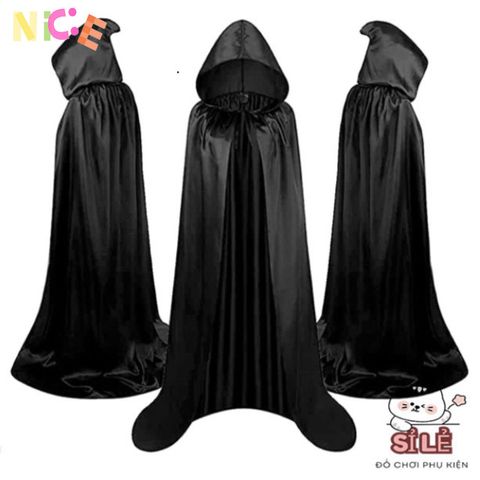 Áo Choàng Phù Thủy Harry Potter Đen Bí Ẩn Kèm Mũ - Trang Phục Halloween Độc Đáo Cho Các Tín Đồ Văn Hoá Pop